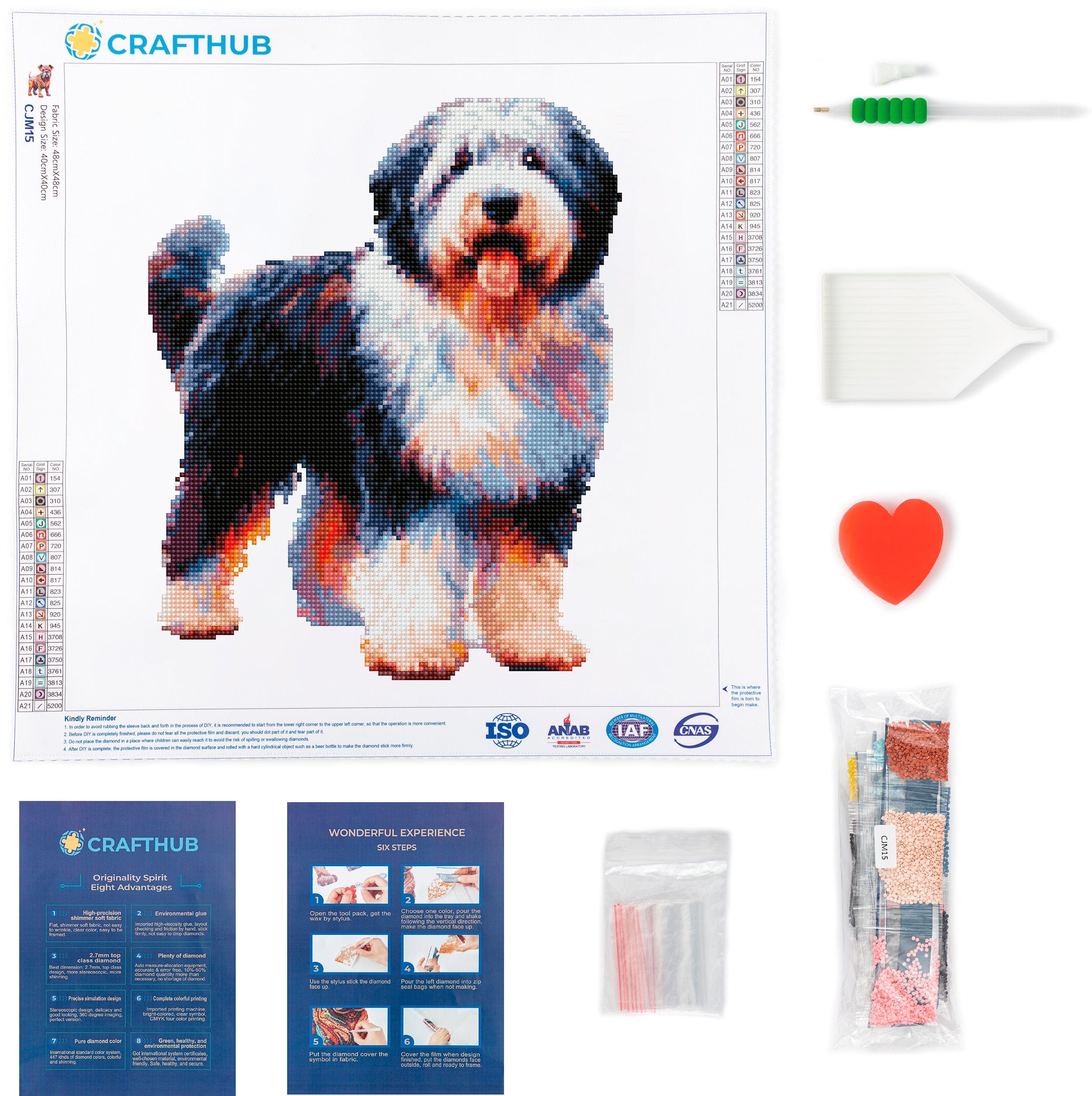 Old English Sheep Dog - Diamond Painting Kit - Image 3
