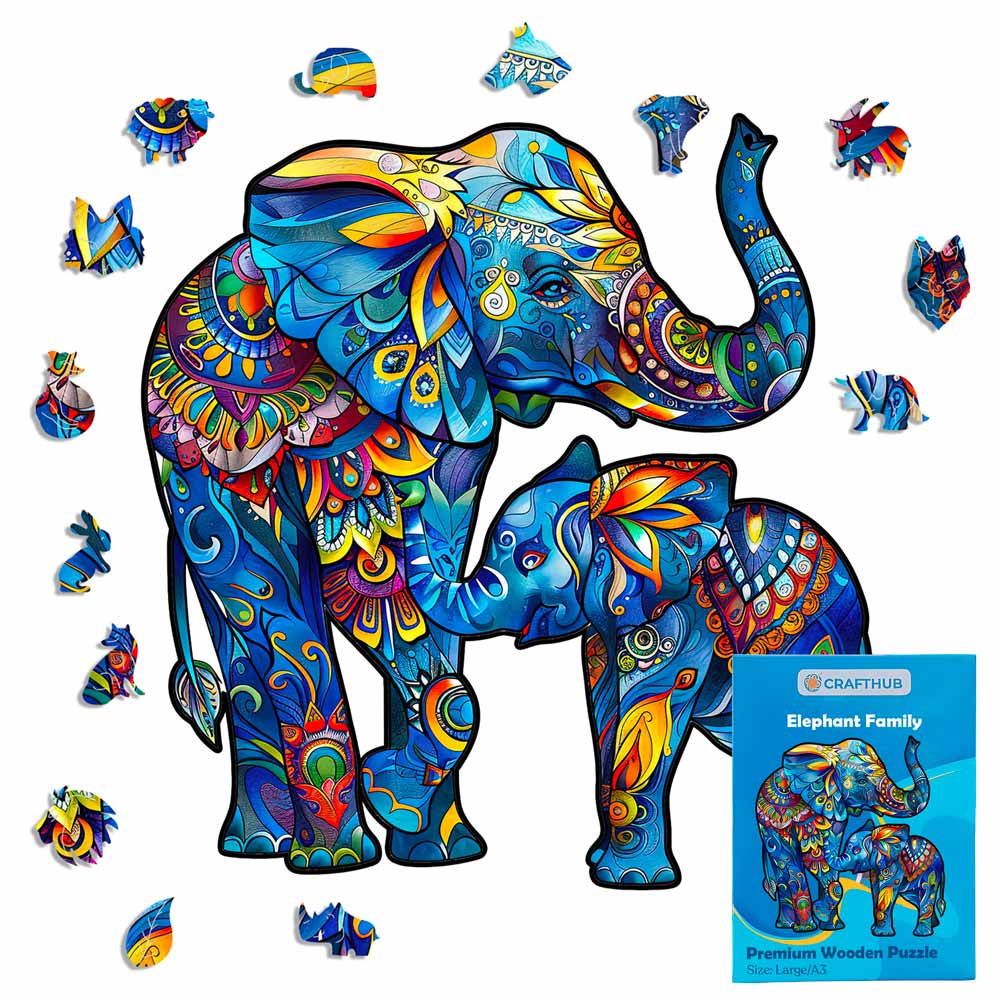 Elephant Family - Jigsaw Puzzle - Image 2