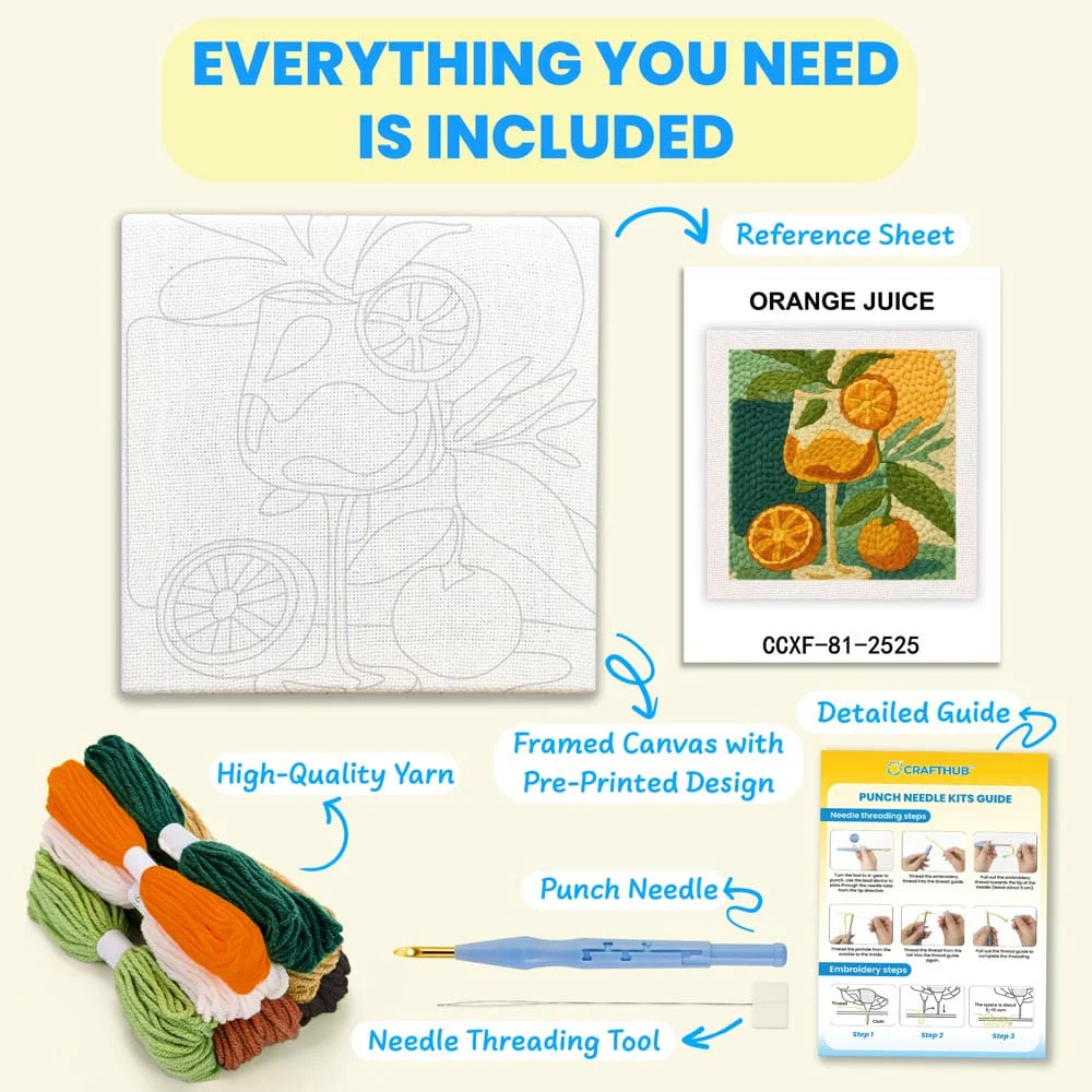 Orange Juice - Punch Needle Kit - Image 3