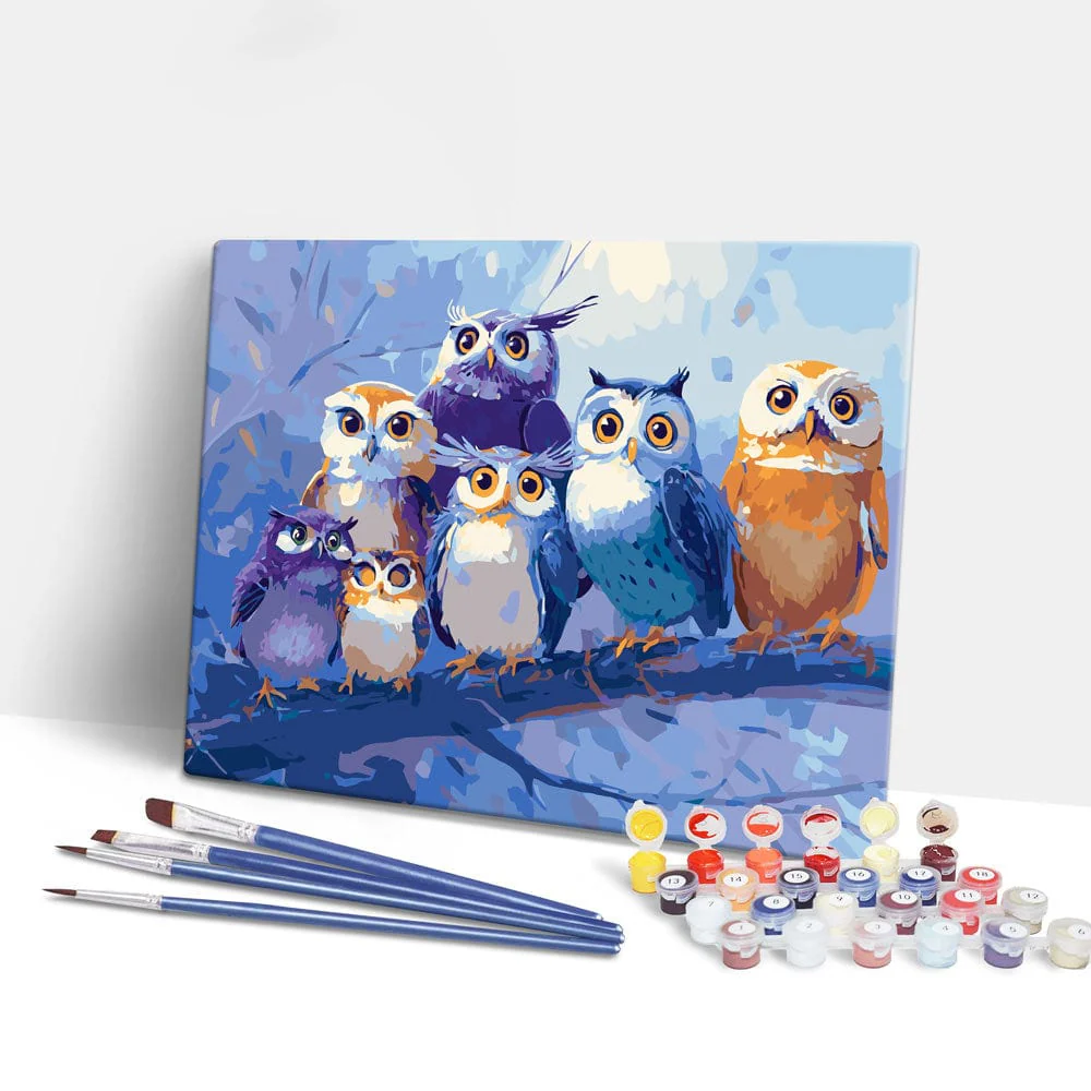 Parliament of Owls - Paint By Numbers Kit - Image 2
