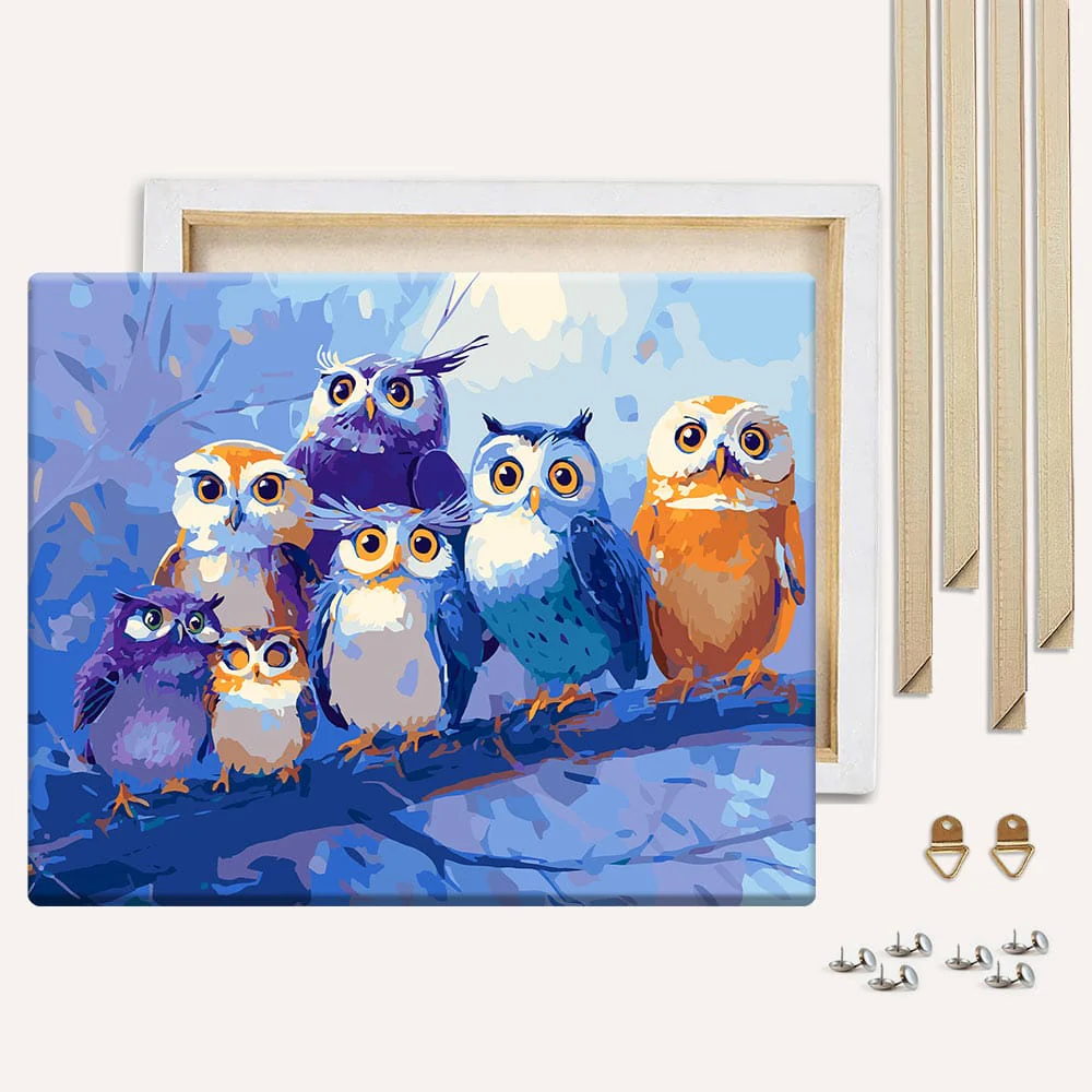 Parliament of Owls - Paint By Numbers Kit - Image 3