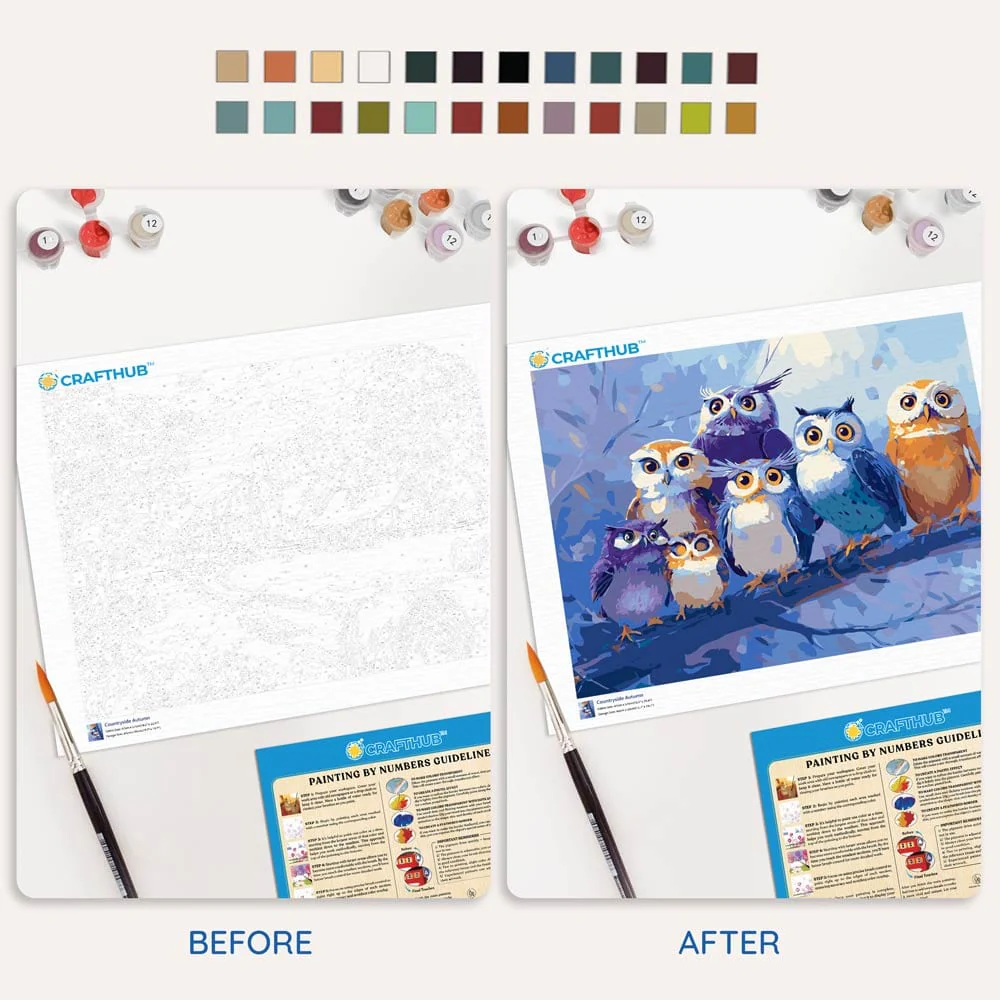 Parliament of Owls - Paint By Numbers Kit - Image 4