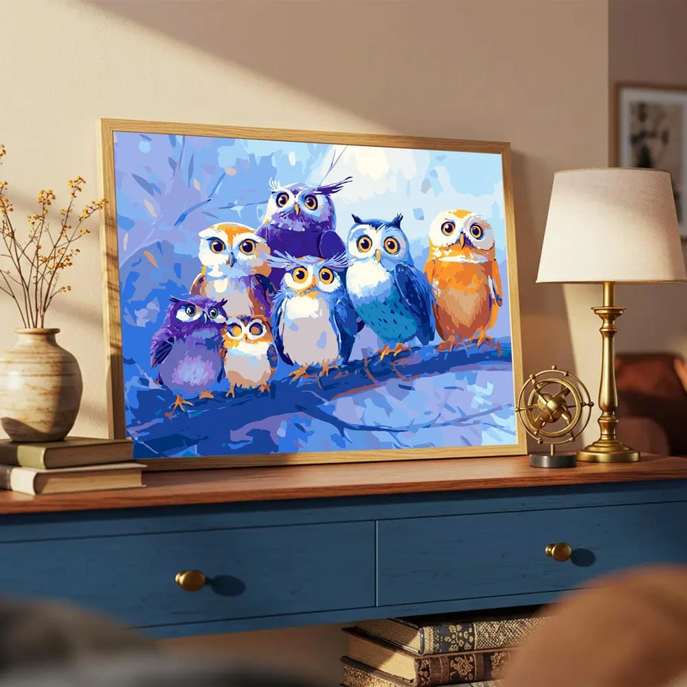 Parliament of Owls - Paint By Numbers Kit - Image 5