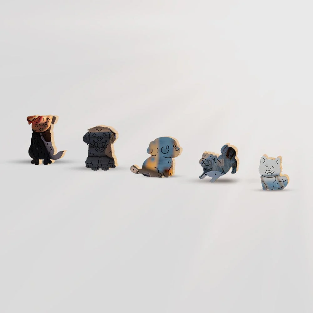 Personalized Wooden Jigsaw Puzzle – Dog Whimsies - Image 3