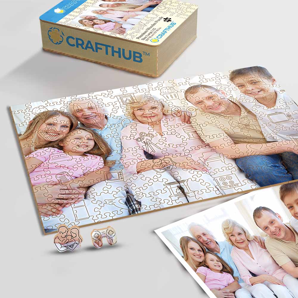 Personalized Wooden Jigsaw Puzzle – Family Life Whimsies - Image 4