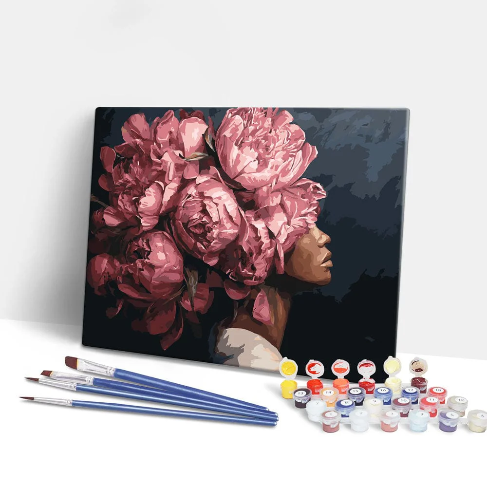 Pink Peonies - Paint By Numbers Kit - Image 2