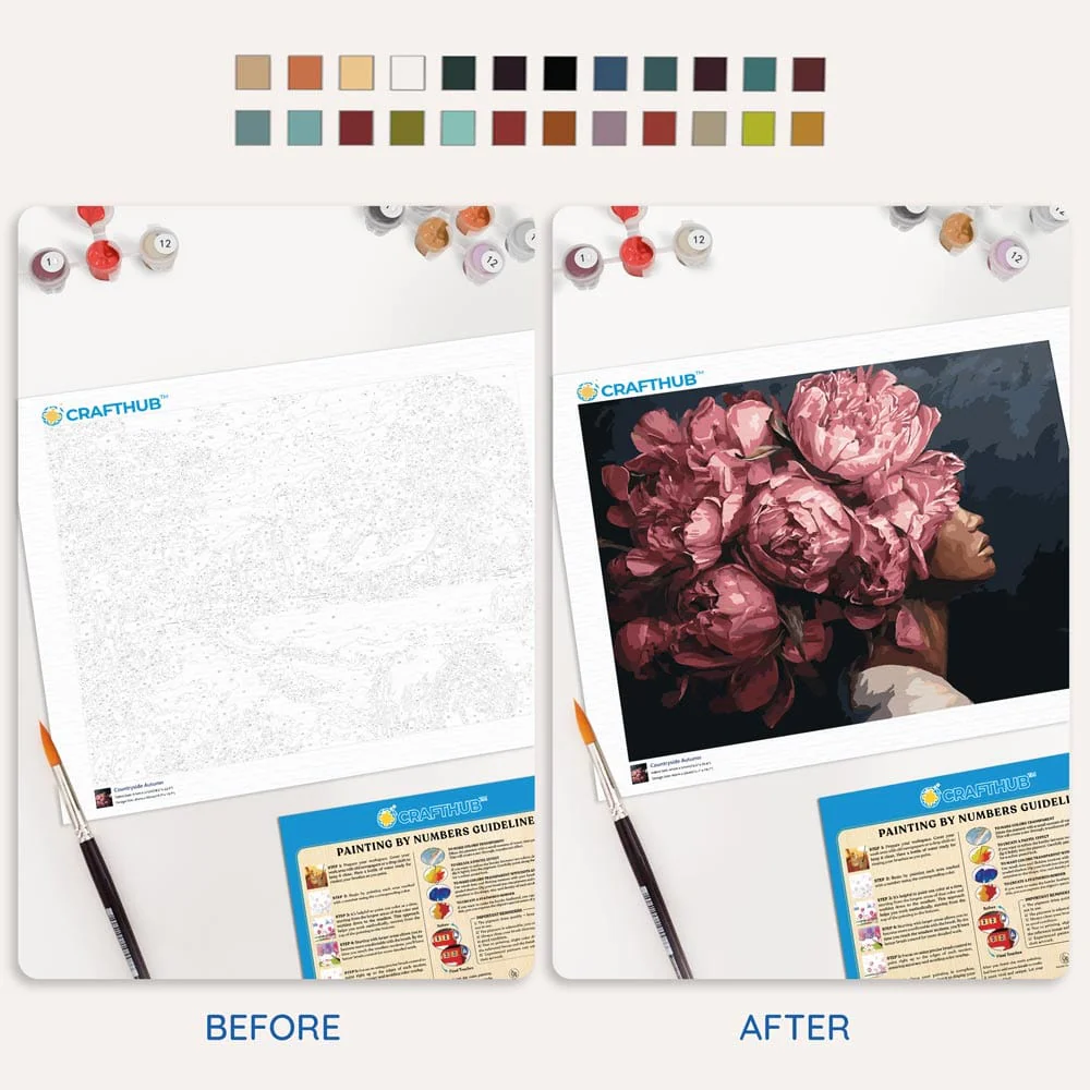 Pink Peonies - Paint By Numbers Kit - Image 4