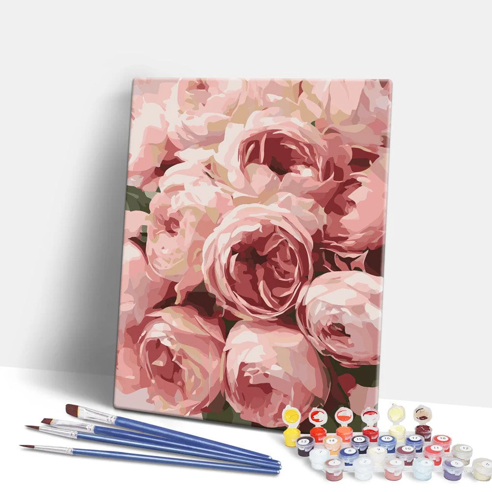 Pink Roses - Paint By Numbers Kit - Image 2