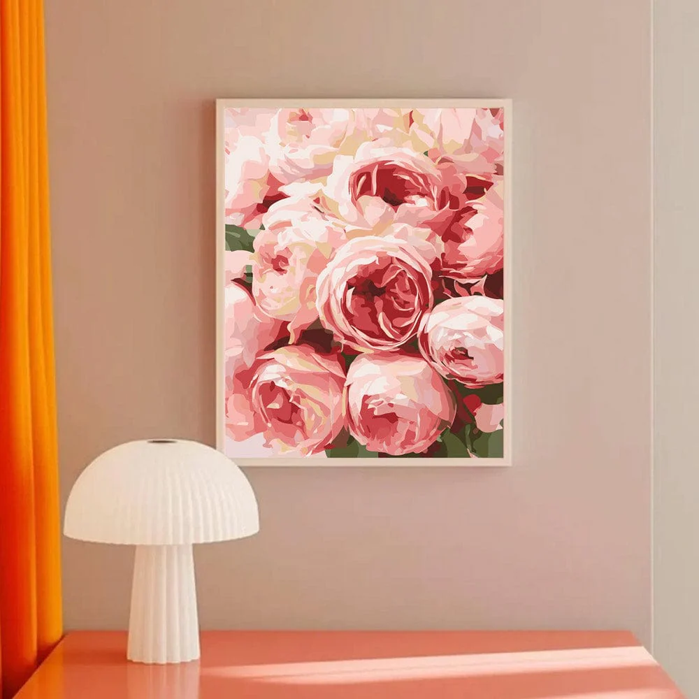 Pink Roses - Paint By Numbers Kit - Image 5