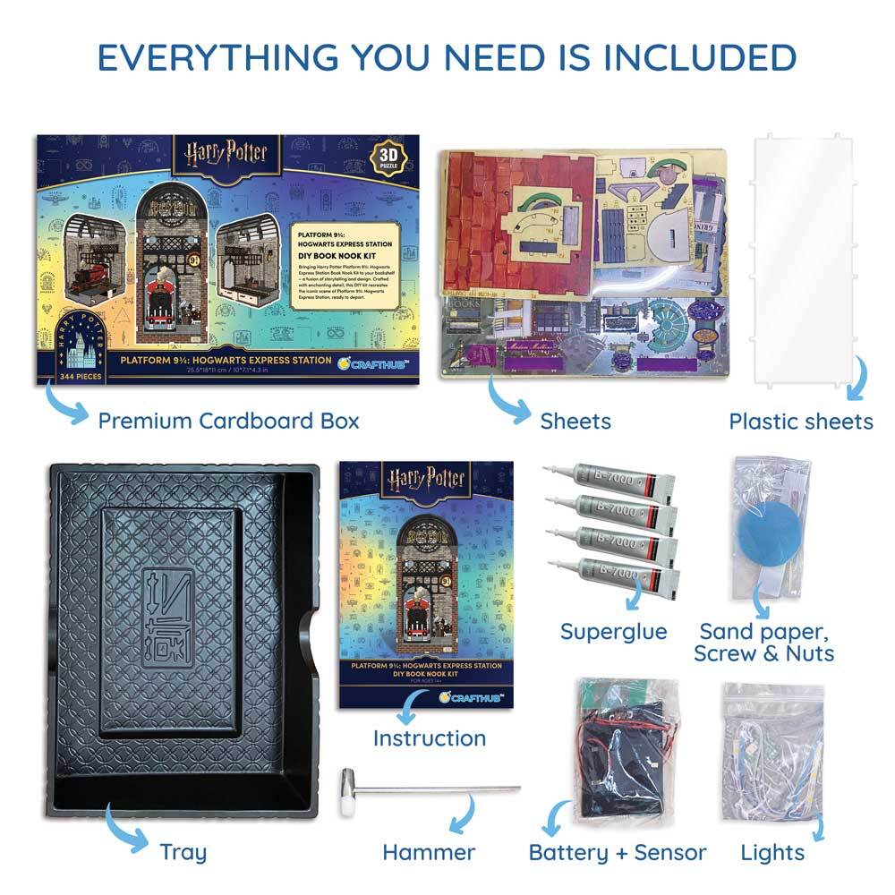 Harry Potter: Platform 9¾: Hogwarts Express Station - DIY Book Nook Kit - Image 10