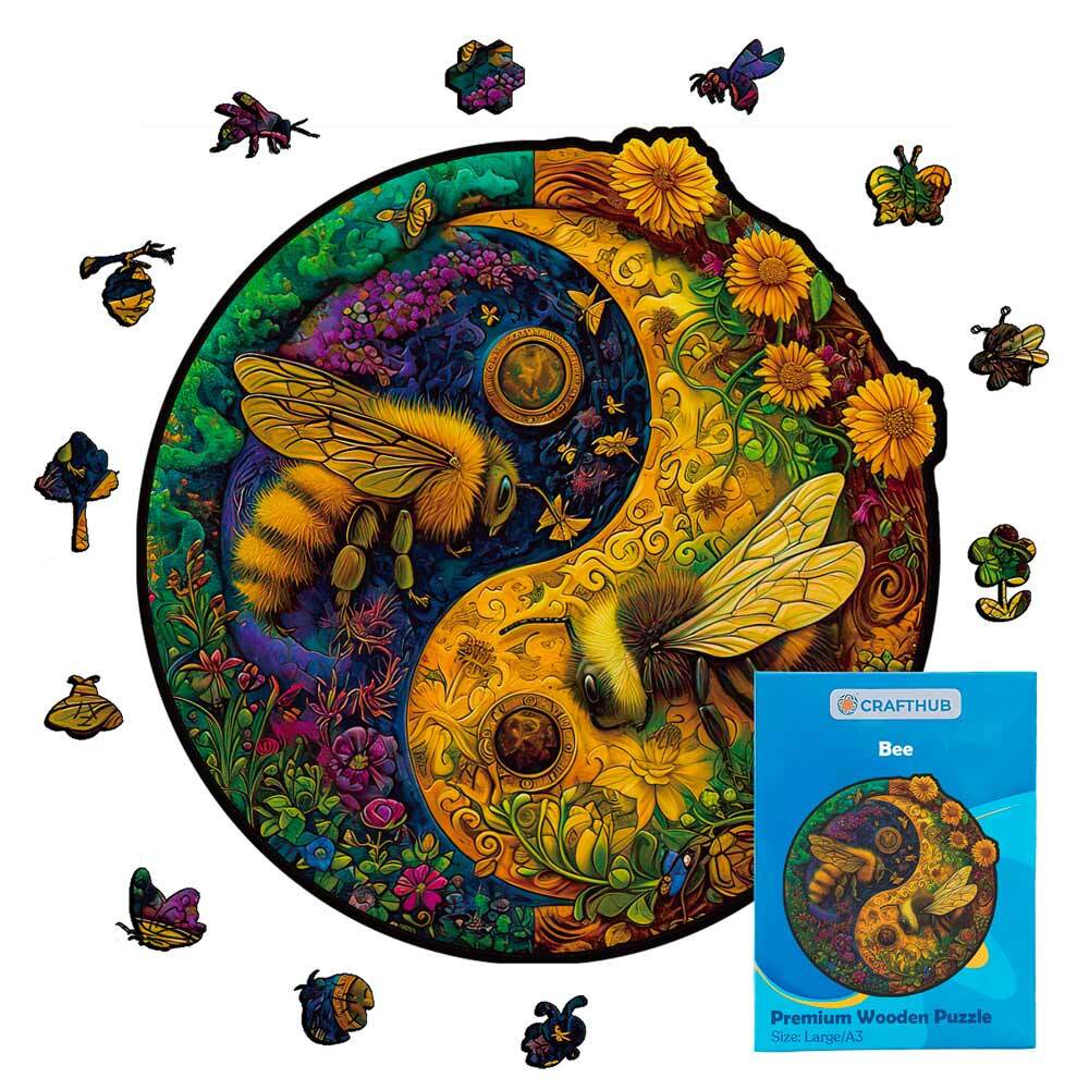 Pollinator Bees Yin-Yang - Jigsaw Puzzle - Image 2