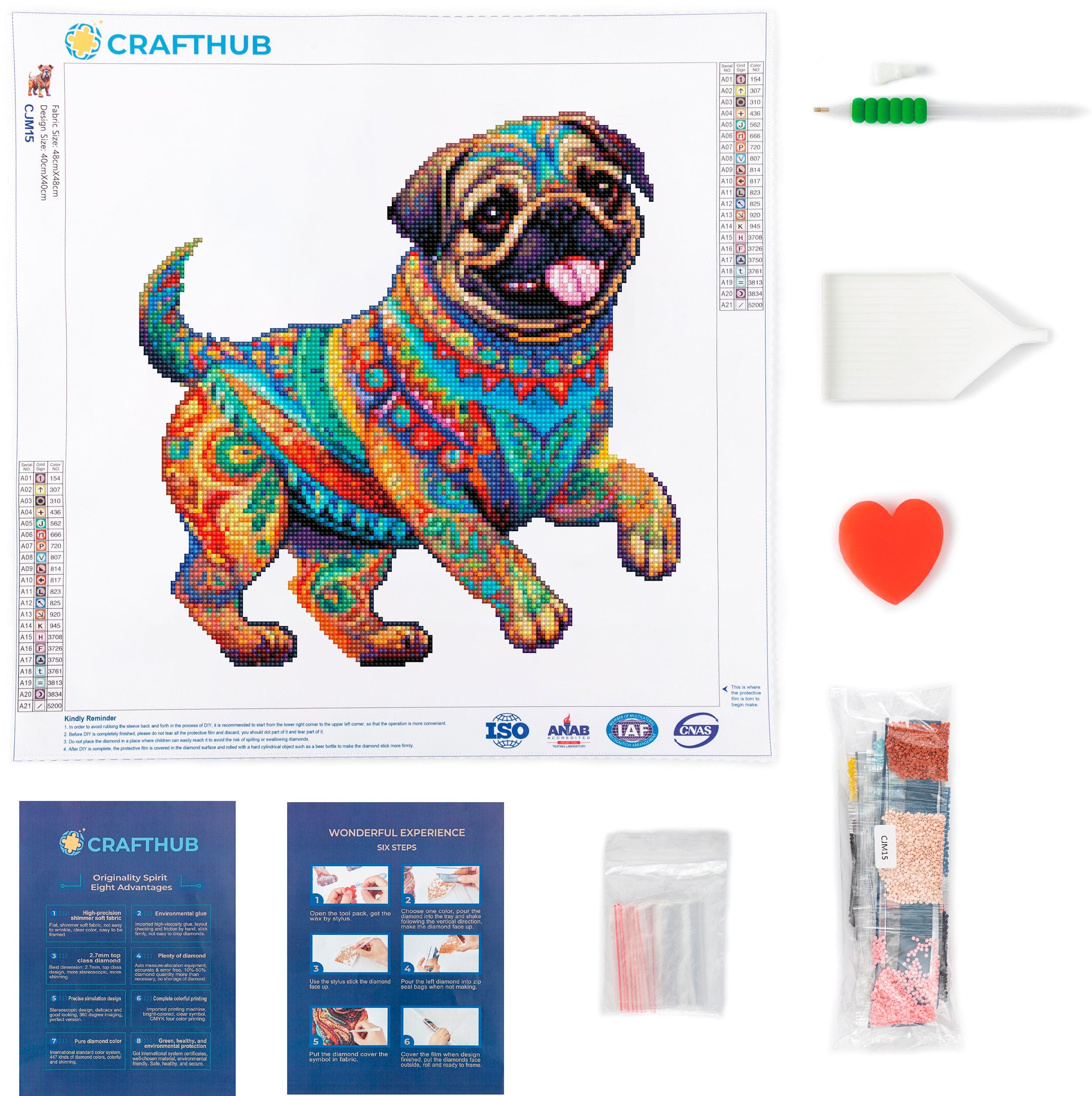 Pug Dog - Diamond Painting Kit - Image 3