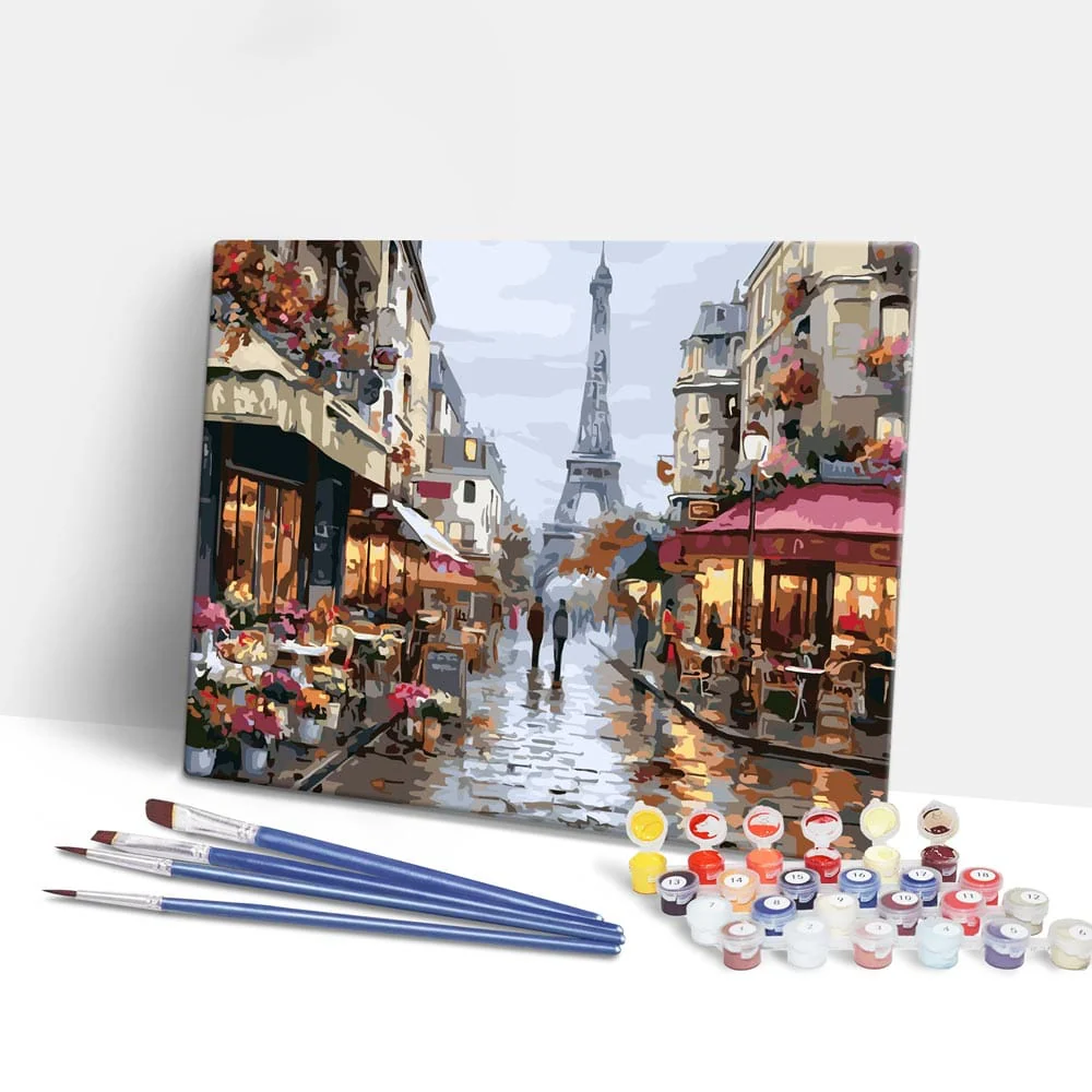 Rainy Day in Paris - Paint By Numbers Kit - Image 2