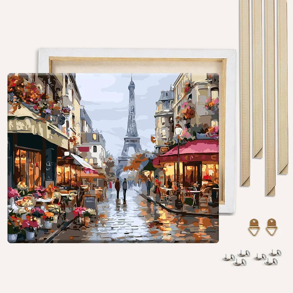 Rainy Day in Paris - Paint By Numbers Kit - Image 3
