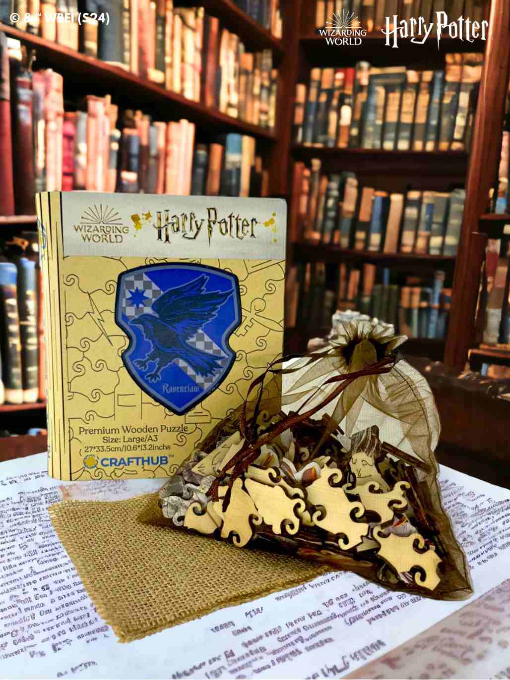Harry Potter - Ravenclaw Crest - House Prides Wooden Jigsaw Puzzle - Image 3