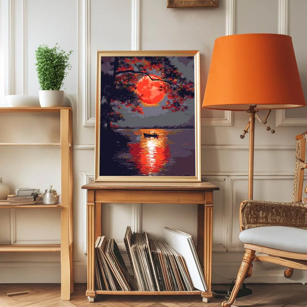 Red Moon - Paint By Numbers Kit - Image 5