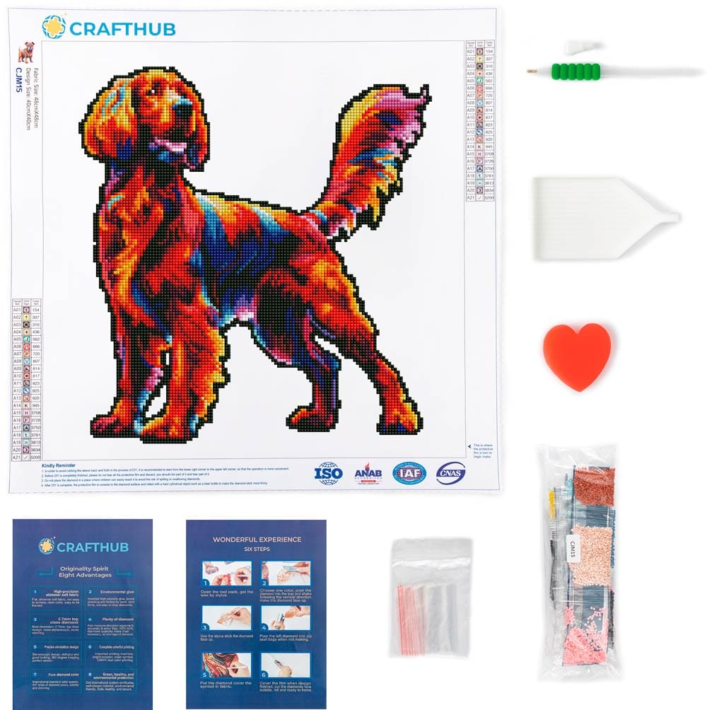 Red Setter / Irish Setter Dog - Diamond Painting Kit - Image 3