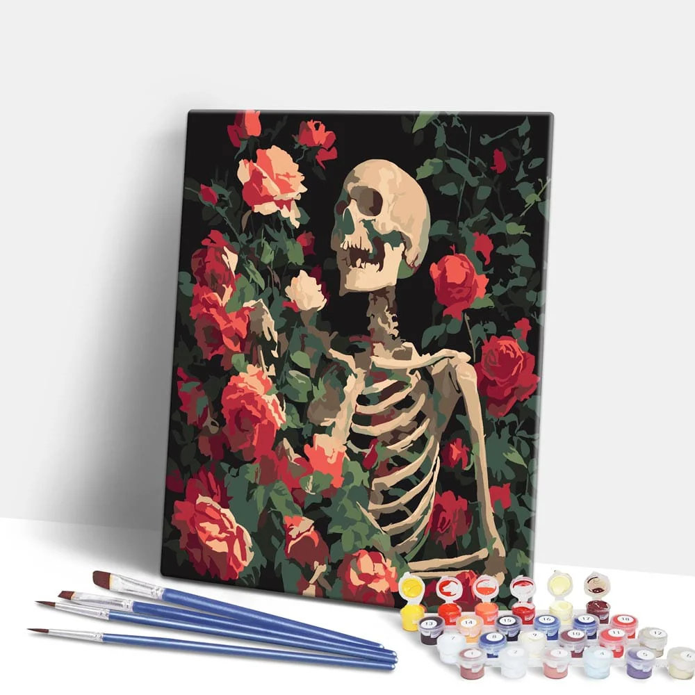 Rose Skull - Paint By Numbers Kit - Image 2