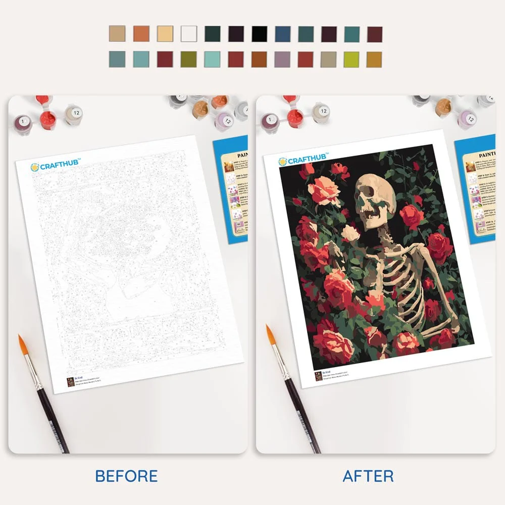 Rose Skull - Paint By Numbers Kit - Image 4