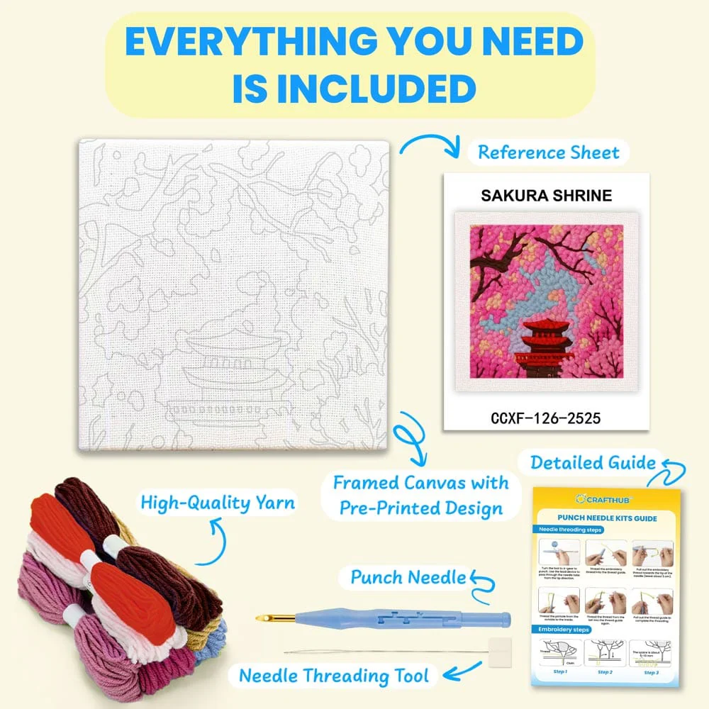 Sakura Shrine - Punch Needle Kit - Image 3