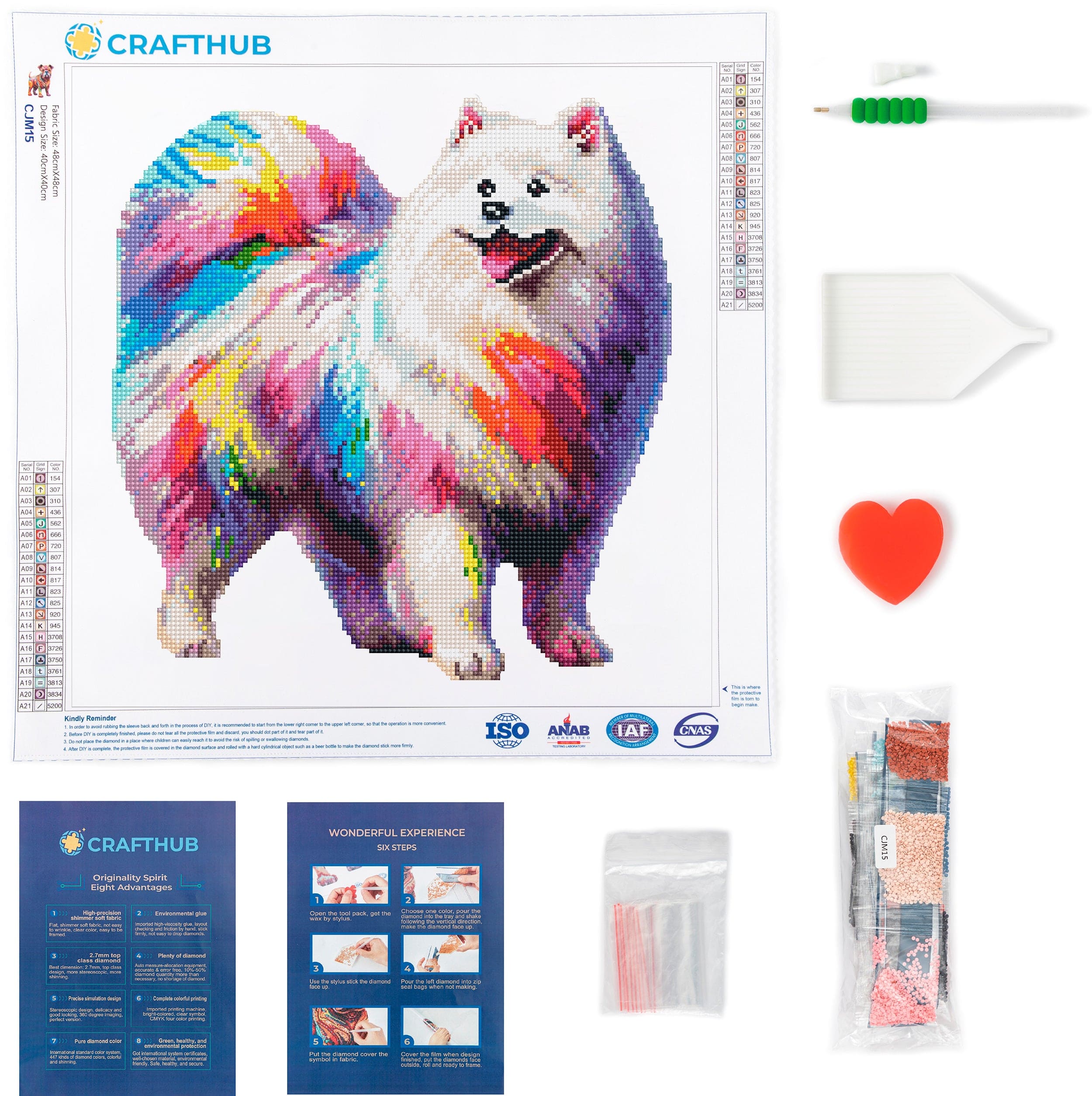 Samoyed Dog - Diamond Painting Kit - Image 3