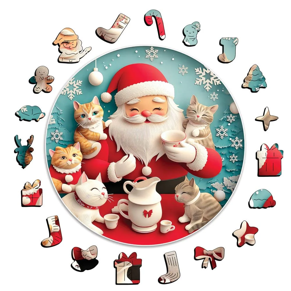 Santa with Cats - Jigsaw Puzzle - Image 2