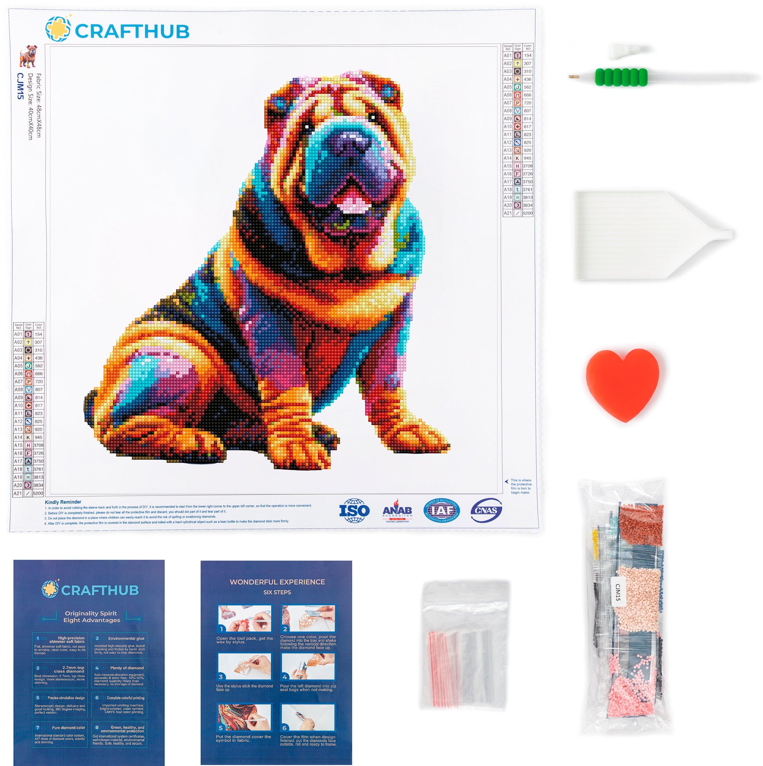 Shar Pei Dog - Diamond Painting Kit - Image 3