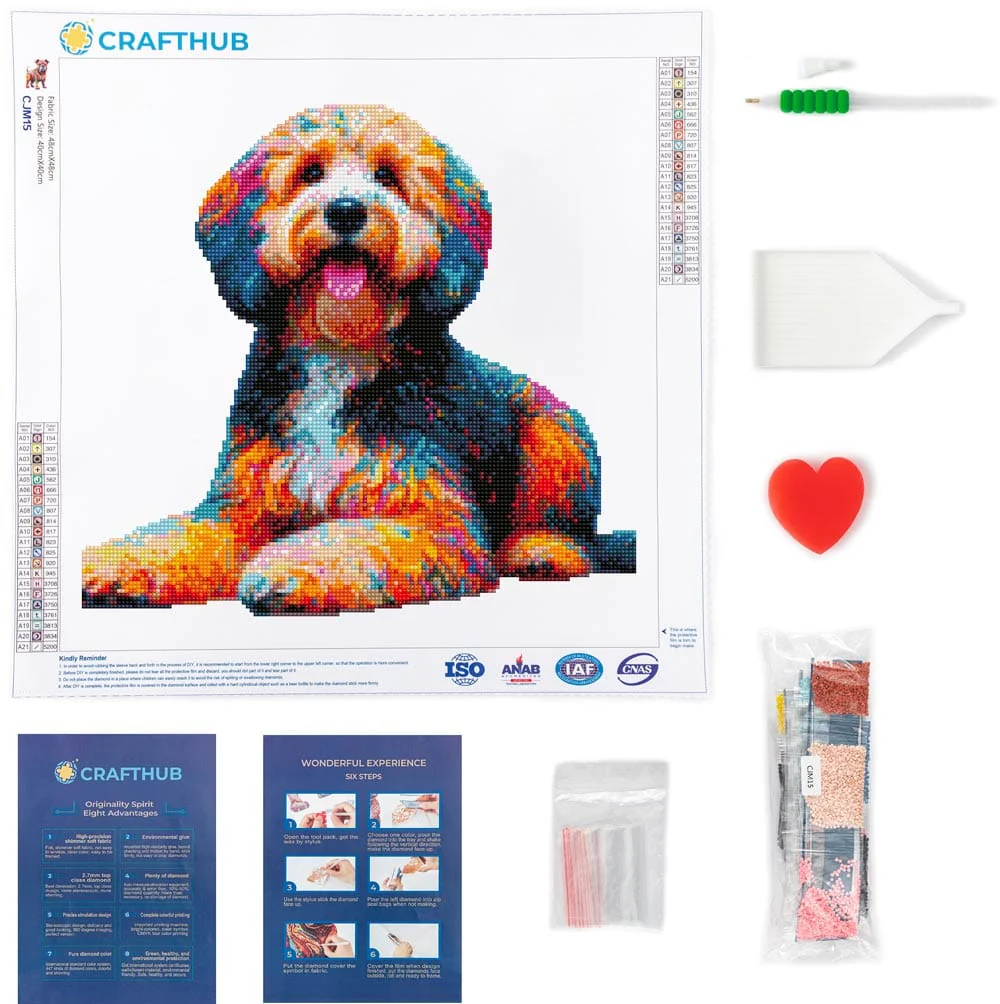 Sheepadoodle Dog - Diamond Painting Kit - Image 3