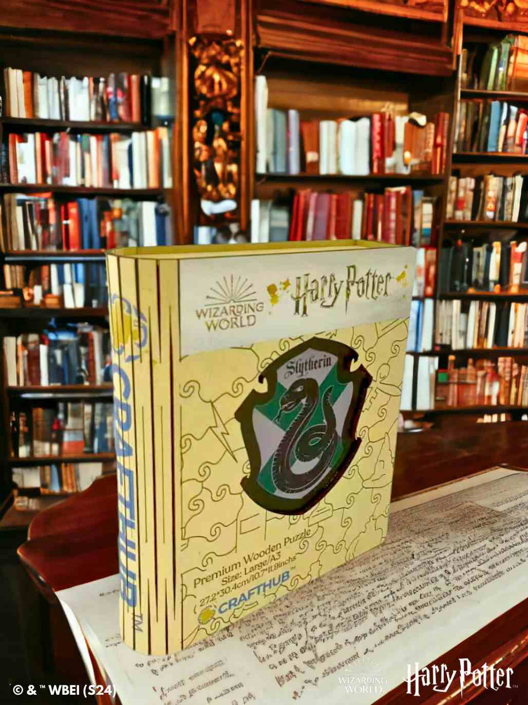 Harry Potter - Slytherin Crest - House Prides Wooden Jigsaw Puzzle - Image 2