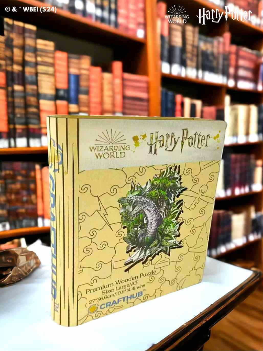 Harry Potter - Slytherin Crest - Utilitarian Romance Wooden Jigsaw Puzzle - Image 2