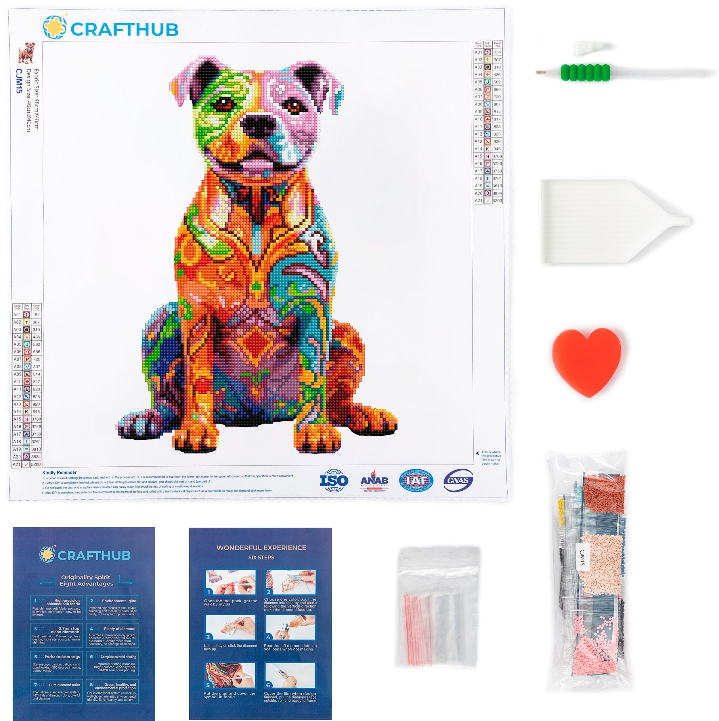 Staffordshire Bull Terrier Dog Staffy - Diamond Painting Kit - Image 4