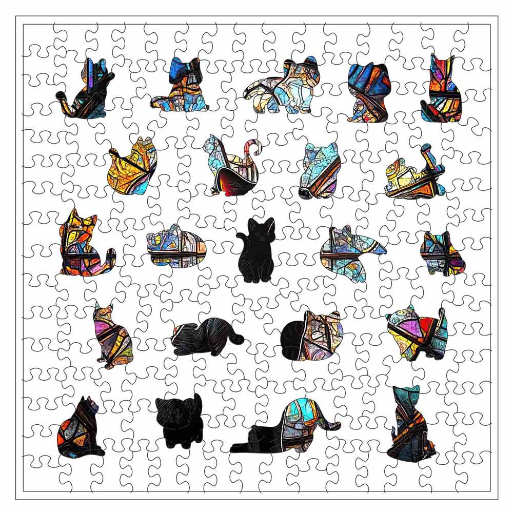 🔥Last Day - Stained Glass Cat - Wooden Jigsaw Puzzle - Image 2