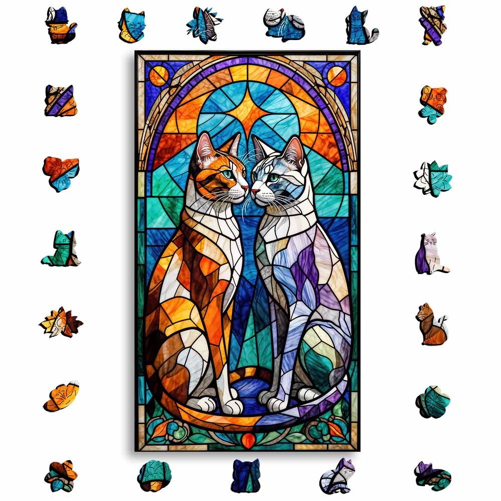 Stained Glass Cats - Jigsaw Puzzle - Image 2