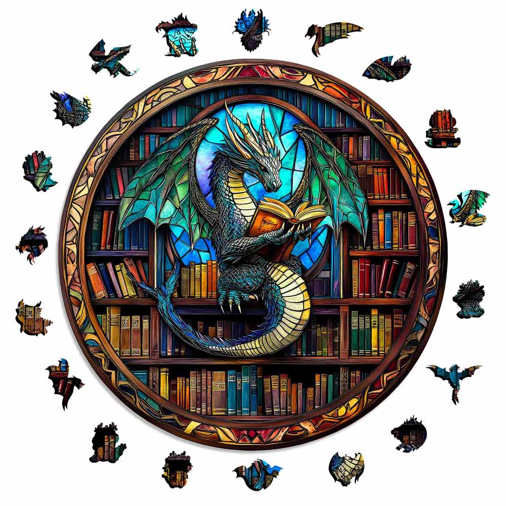 Stained Glass Dragon - Jigsaw Puzzle - Image 3