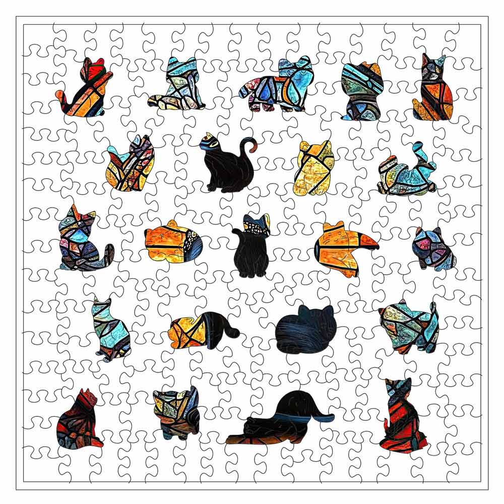 Stained Glass Feline - Jigsaw Puzzle - Image 2