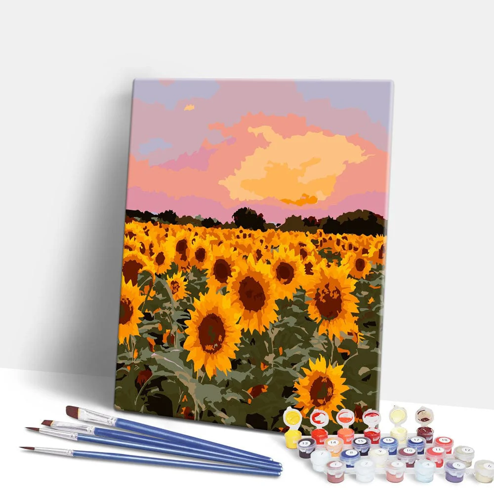 Sunflower Field - Paint By Numbers Kit - Image 2