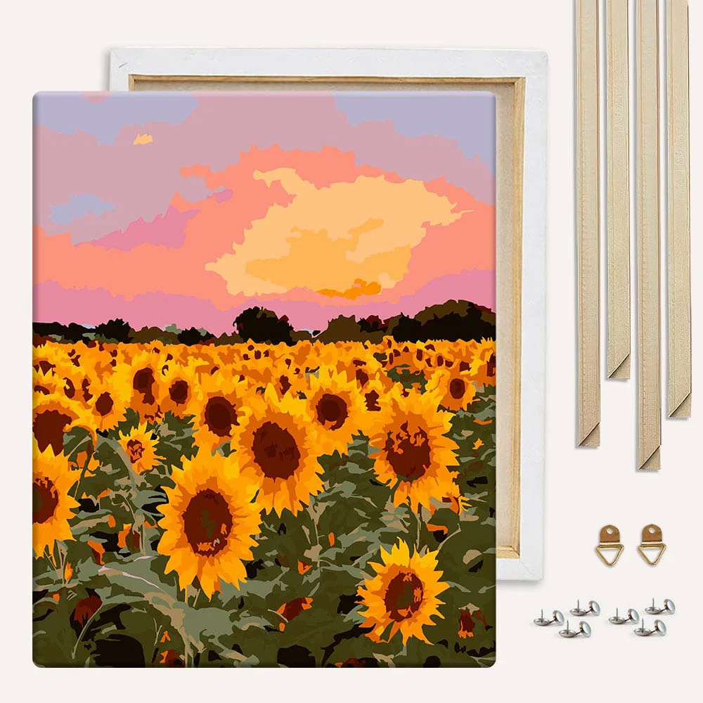 Sunflower Field - Paint By Numbers Kit - Image 3