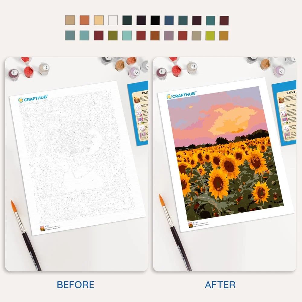Sunflower Field - Paint By Numbers Kit - Image 4