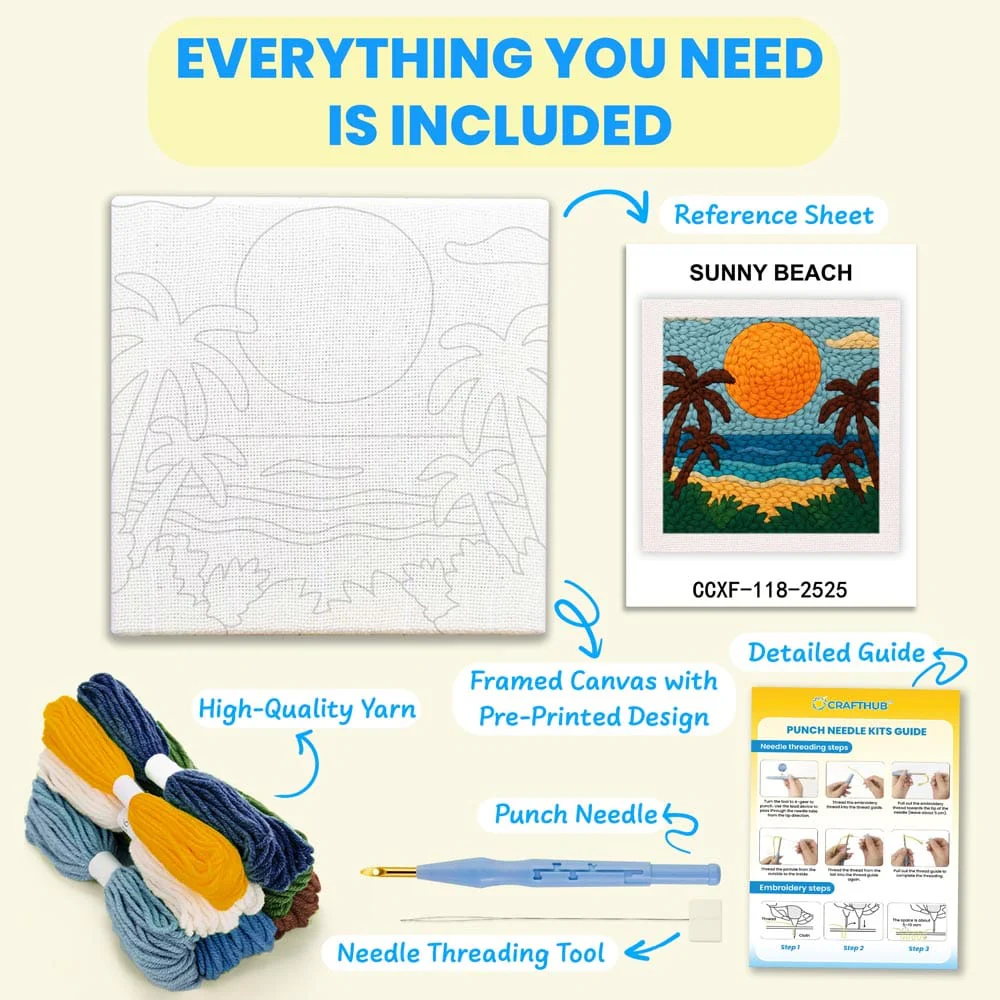 Sunny Beach - Punch Needle Kit - Image 3