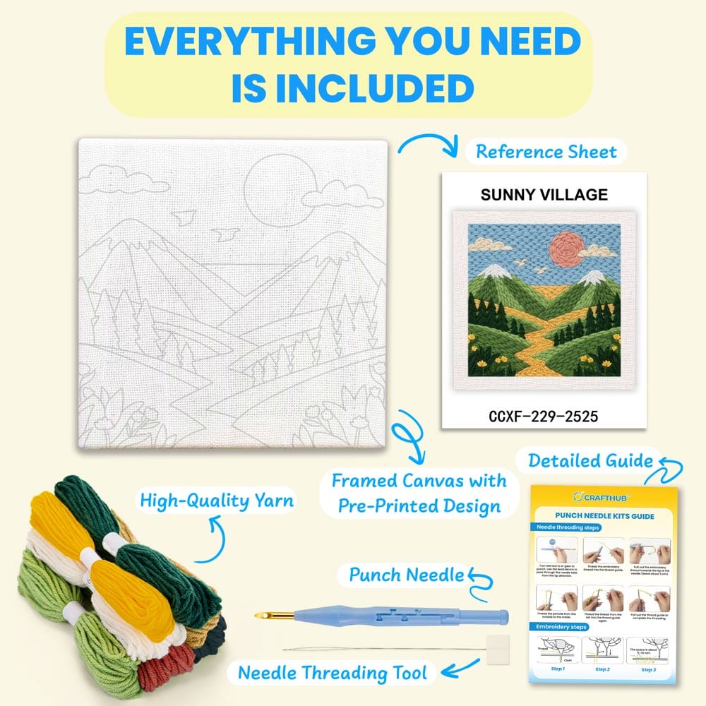 Sunny Village - Punch Needle Kit - Image 3