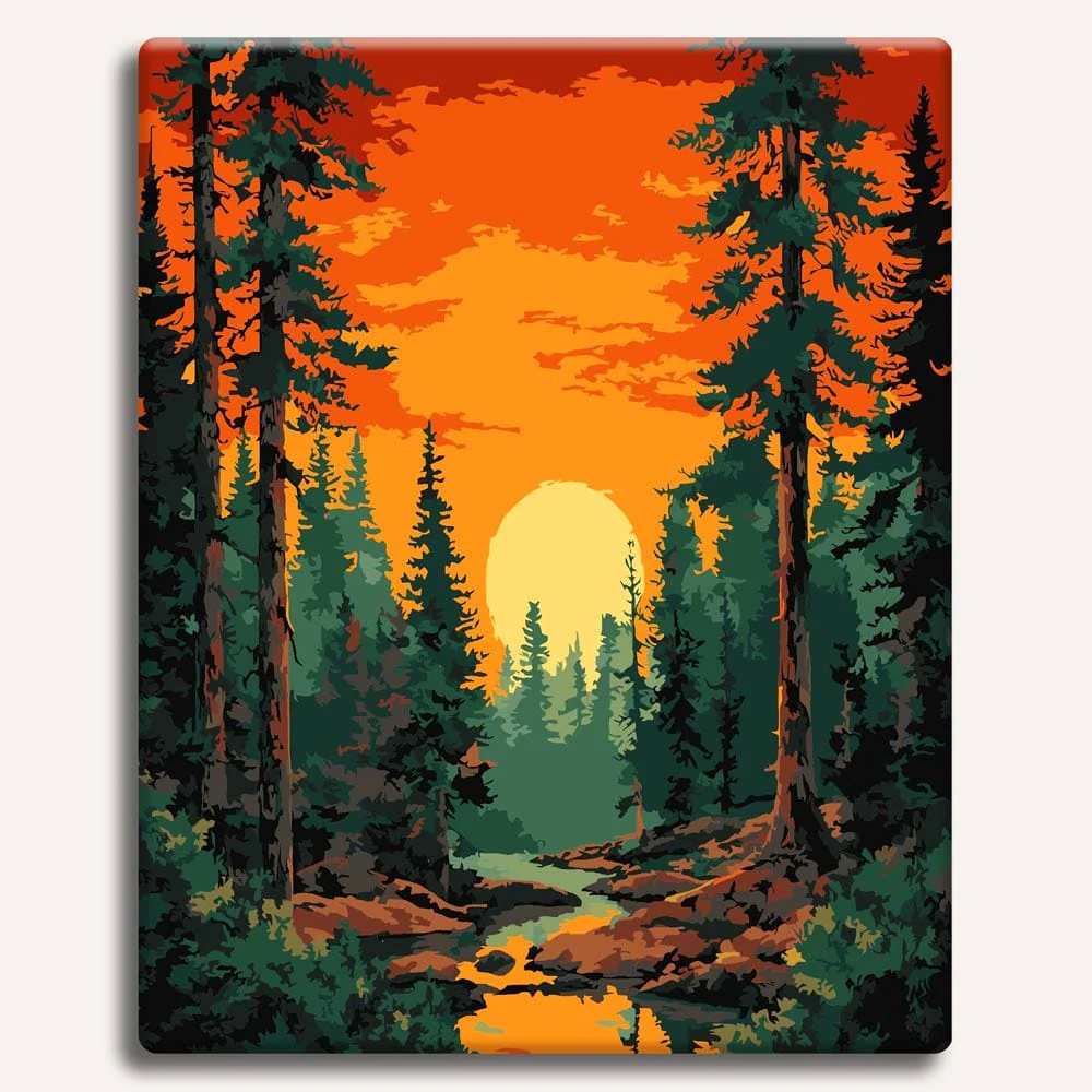Sunset in Valley - Paint By Numbers Kit
