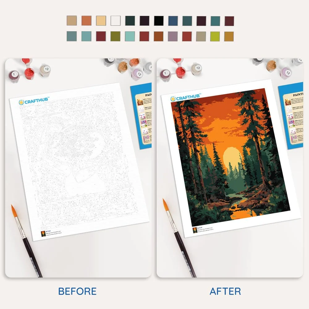 Sunset in Valley - Paint By Numbers Kit - Image 4