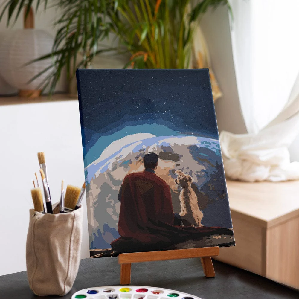 Superman & Krypto - Paint By Numbers Kit - Image 2
