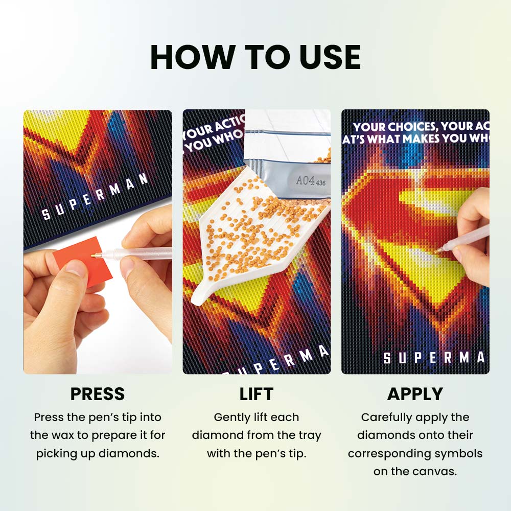 Superman Logo - Framed Diamond Painting Kit - Image 2