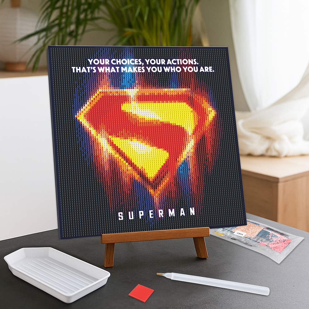 Superman Logo - Framed Diamond Painting Kit - Image 4