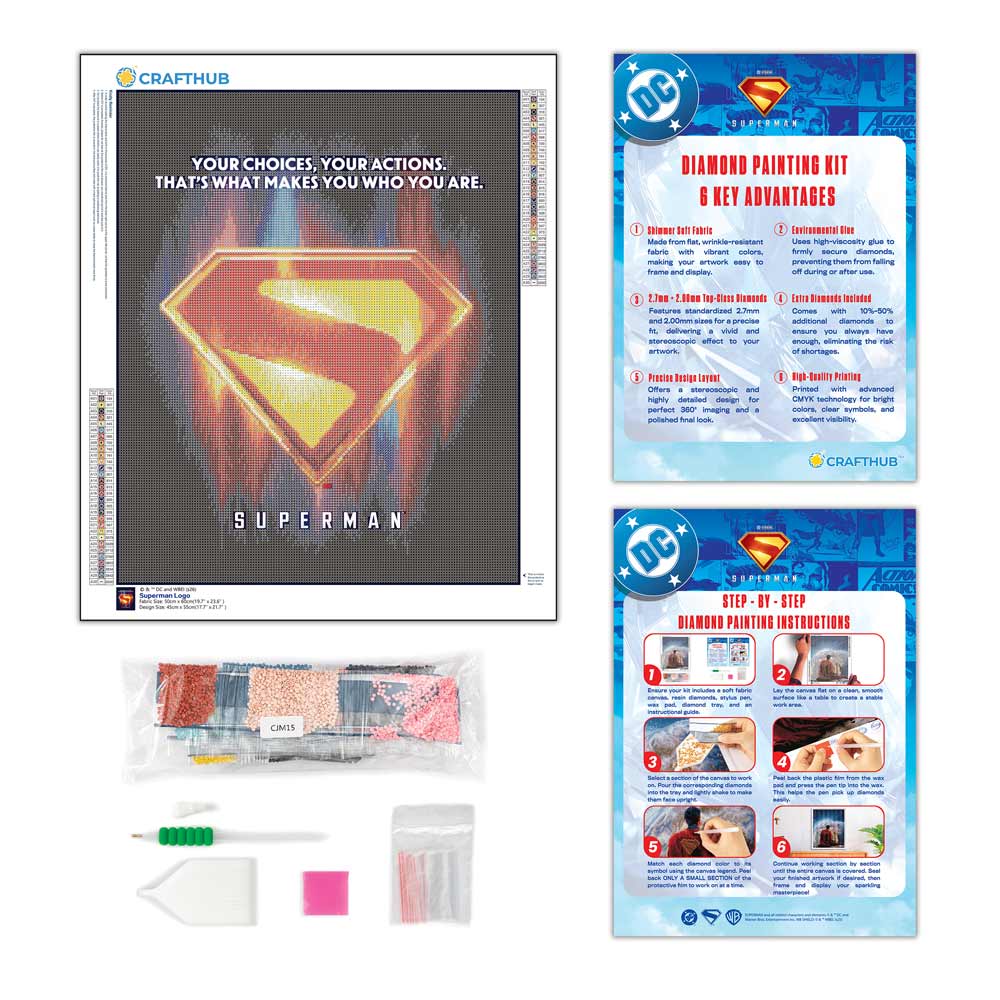 Superman Logo - Diamond Painting Kit - Image 3