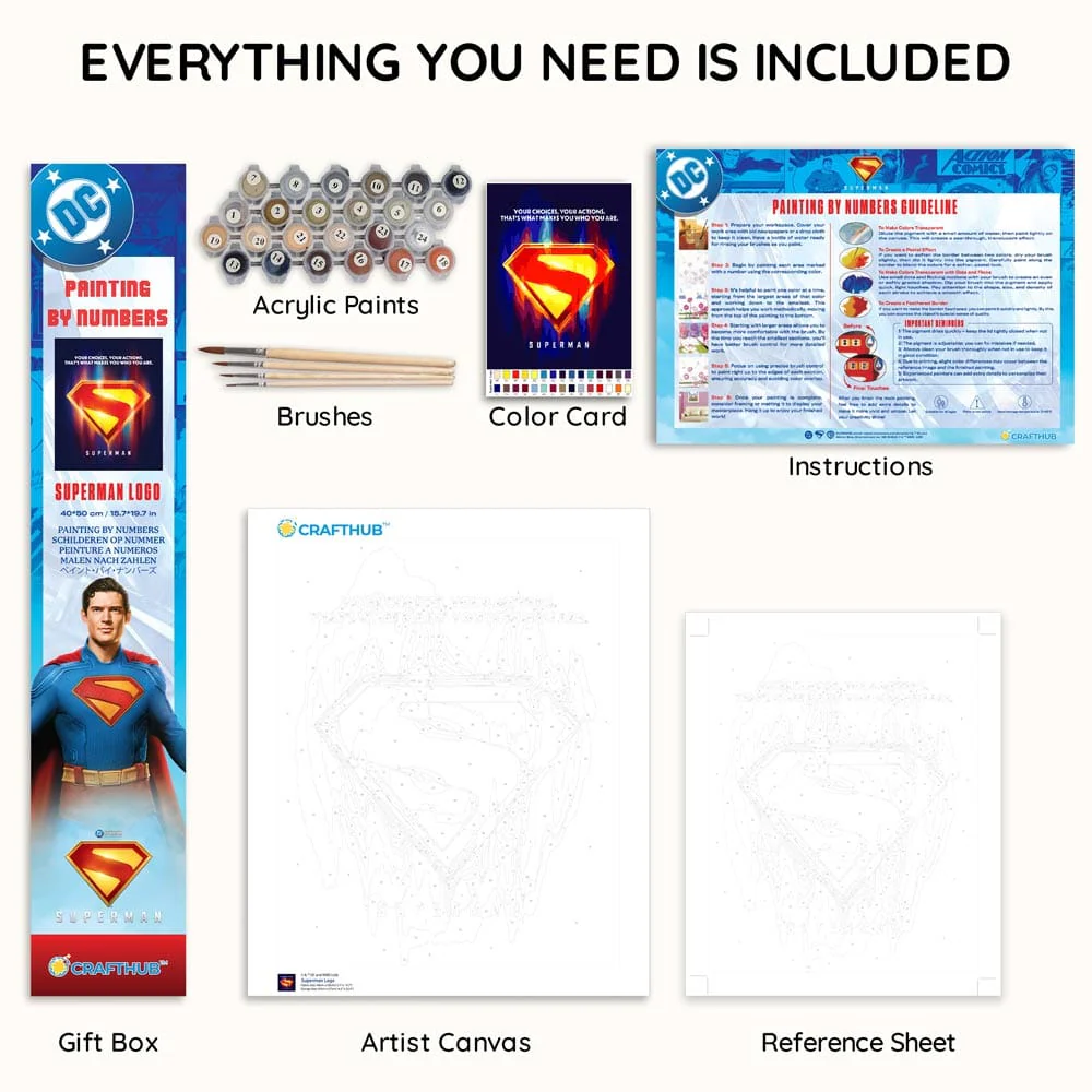 Superman Logo - Paint By Numbers Kit - Image 2