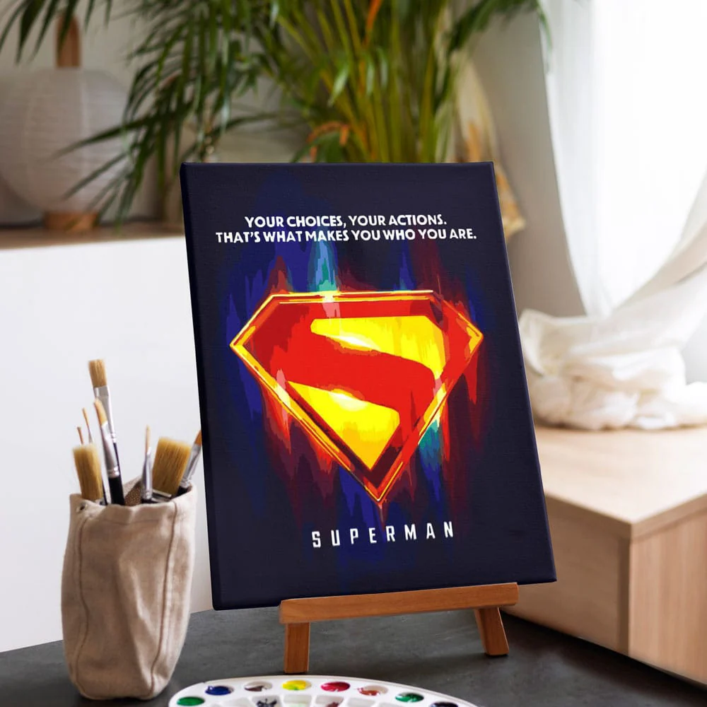 Superman Logo - Paint By Numbers Kit - Image 4