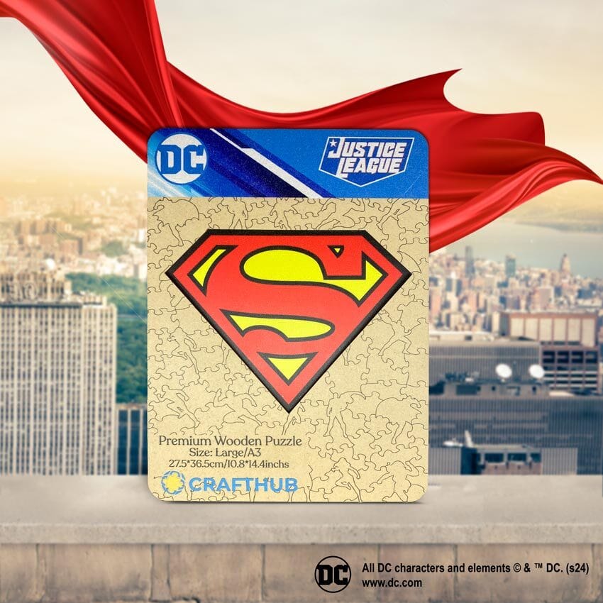 Superman Logo Wooden Jigsaw Puzzle - Image 2