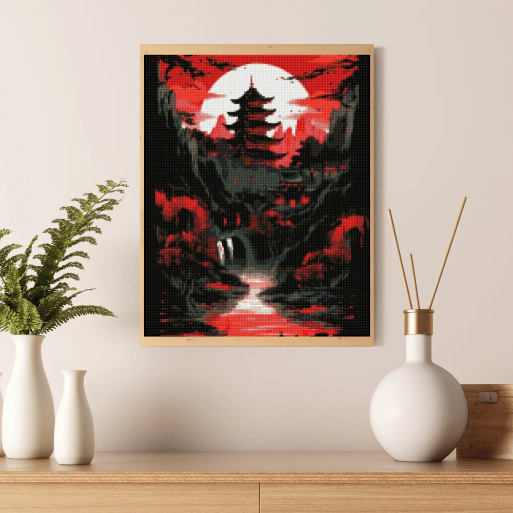Temple At Dawn - Diamond Painting Kit - Image 2